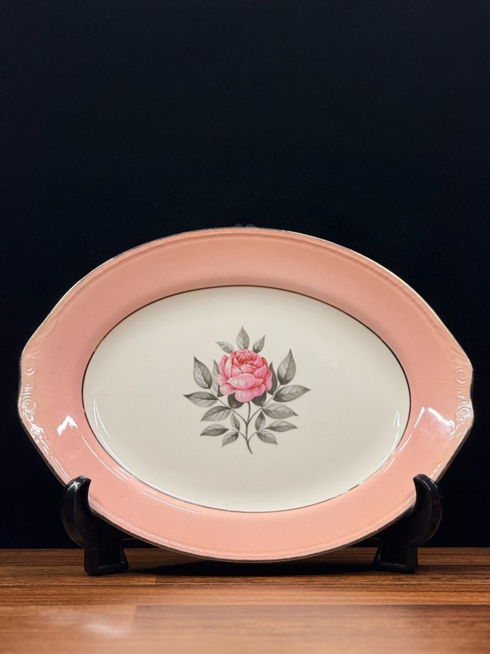 CUNNINGHAM & PICKETT, INC. Pink Rose Serving Plate